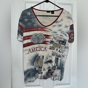 Vintage Northcrest Red and Cream T-Shirt